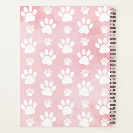 Patroon op poten, witte poten, Waterverven, roze Planner (Achterkant)