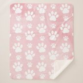 Patroon op poten, witte poten, Waterverven, roze Sherpa Deken (Voorkant)