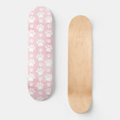 Patroon op poten, witte poten, Waterverven, roze Skateboard (Voorkant)