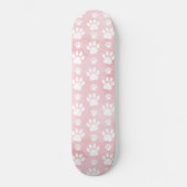Patroon op poten, witte poten, Waterverven, roze Skateboard (Voorkant)