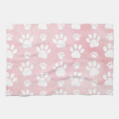 Patroon op poten, witte poten, Waterverven, roze Theedoek (Horizontaal)