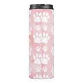 Patroon op poten, witte poten, Waterverven, roze Thermosbeker (Achterkant)