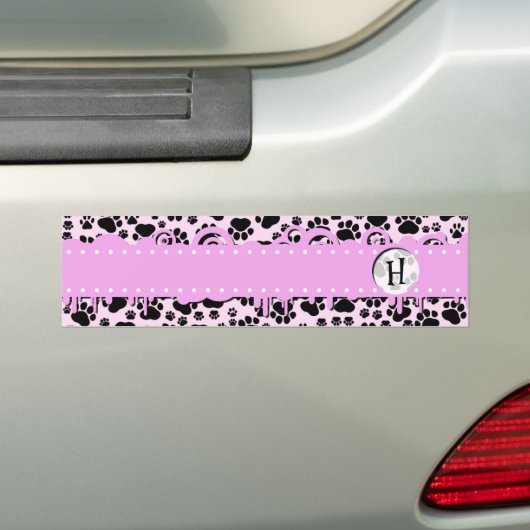 Patroon op poten, zwarte poten, oventjes, monogram bumpersticker (Op auto)