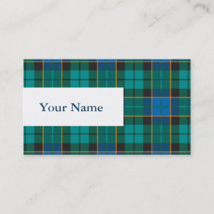 Patroon op tartan - traditioneel blauw groen visitekaartje