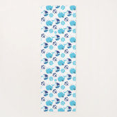 Patroon op walvissen, walvissen, blauwe walvissen yogamat (Achterkant)