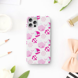 Patroon op walvissen, walvissen, roze walvissen iPhone 11 hoesje