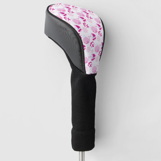 Patroon op walvissen, walvissen, roze walvissen golfheadcover (Schuin)