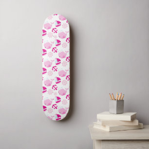 Patroon op walvissen, walvissen, roze walvissen skateboard