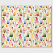 Patroon op waterverf ijs cadeaupapier (Vlak)