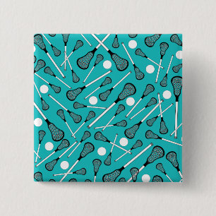 Patroon op witte roodstaafjes vierkante button 5,1 cm