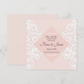 Patroon Ornament op roze bruiloft uitnodiging (Voorkant / Achterkant)