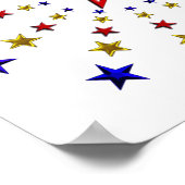 Patroon patriottische sterren klein poster (Hoek)