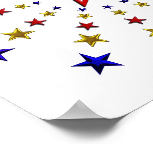 Patroon patriottische sterren klein poster (Hoek)