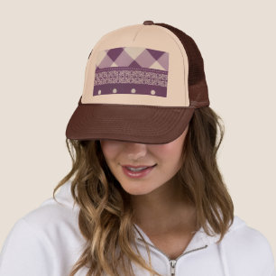 Patroon Prestige Paars & Wit Damast & Rutgeroost Trucker Pet