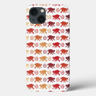 Patroon rode apen iPhone 13 hoesje