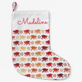 Patroon rode apen | Jouw namen toevoegen Kleine Kerstsok (Voorkant)