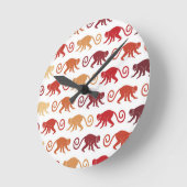 Patroon rode apen ronde klok (Hoek)