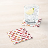 Patroon rode apen vierkante kartonnen onderzetter (Insitu)