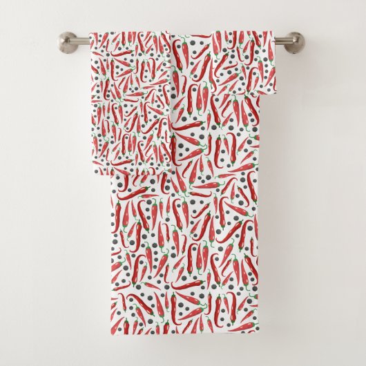 Patroon rode Chili Peppers Bad Handdoek (Insitu)