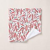 Patroon rode Chili Peppers Bad Handdoek (Wasdoekje)