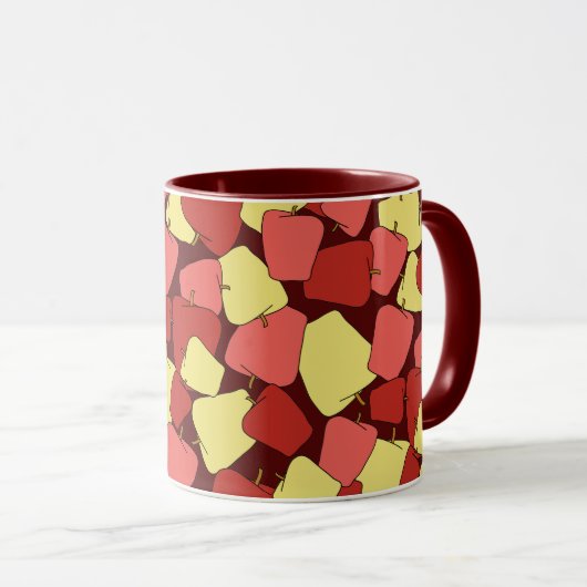 Patroon rode en gele appels mok (Voorkant rechts)