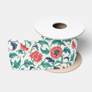 Patroon rode en groene Floral Lint