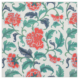Patroon rode en groene Floral Stof