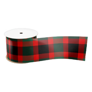 Patroon rode en groene tartan lint