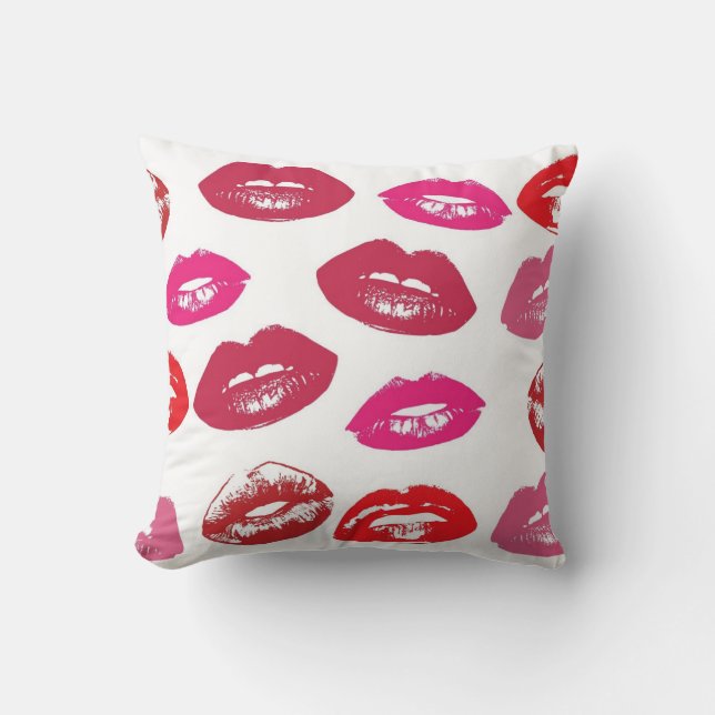 Patroon rode en roze lips kussen (Voorkant)
