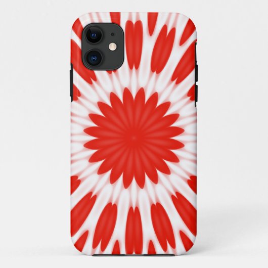 Patroon rode en witte flora Case-Mate iPhone case (Achterkant)