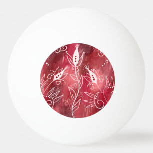 Patroon rode en witte flora pingpongballen