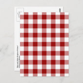 Patroon rode en witte gingham briefkaart (Voorkant / Achterkant)