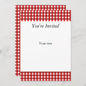 Patroon rode en witte gingham kaart (Voorkant / Achterkant)