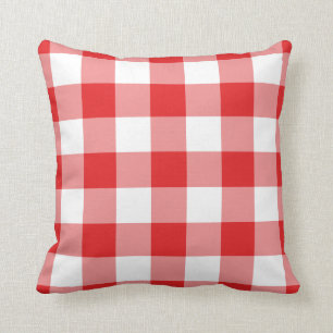 Patroon rode en witte gingham kussen