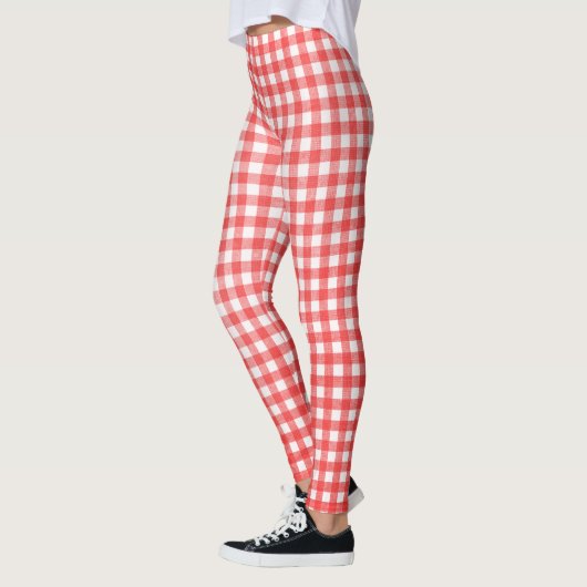 patroon rode en witte gingham leggings (Links)