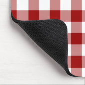 Patroon rode en witte gingham muismat (Hoek)