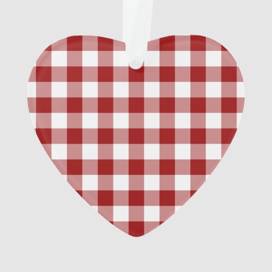 Patroon rode en witte gingham ornament (achterkant)