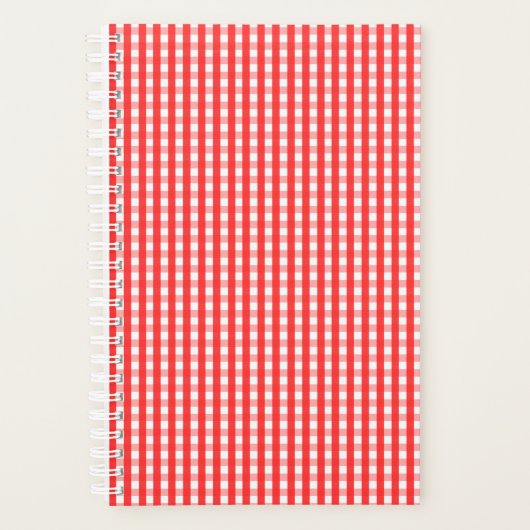Patroon rode en witte gingham planner (Voorkant)