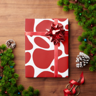 Patroon rode en witte Giraffe Cadeaupapier