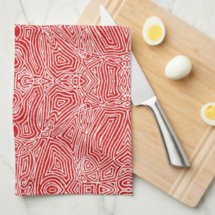 Patroon rode keukenhanddoek voor cribbleprint