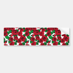 patroon rode rozen bumpersticker