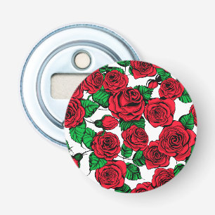 patroon rode rozen button flesopener