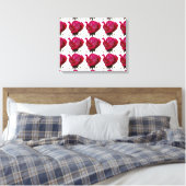 patroon rode rozen canvas afdruk (Insitu (Slaapkamer))