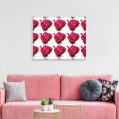 patroon rode rozen canvas afdruk (Insitu (Woonkamer))