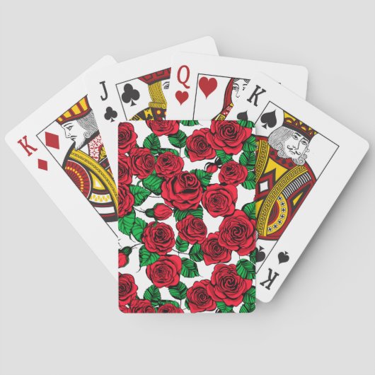 patroon rode rozen pokerkaarten (Achterkant)