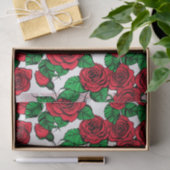 patroon rode rozen tissuepapier (Geschenk)