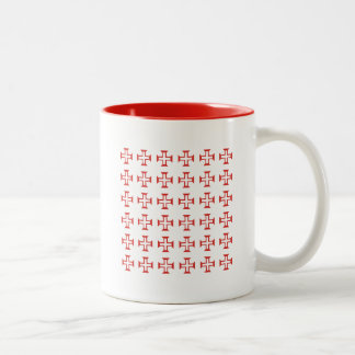 patroon Rode Templar Tweekleurige Koffiemok