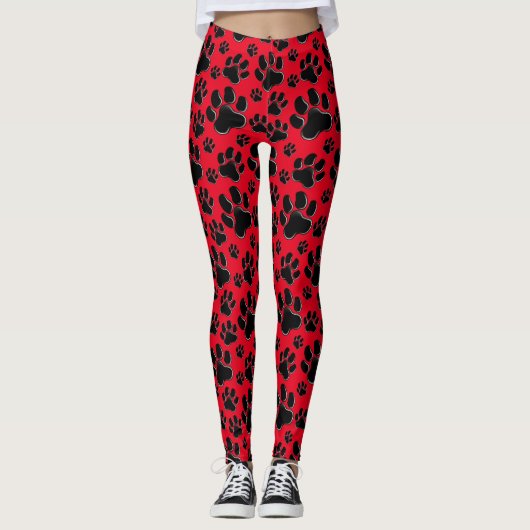 Patroon rode verf leggings (Voorkant)
