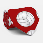 patroon rode volleybalkogels stropdas (Opgerold)