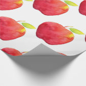 Patroon rode Waterverf Apple Cadeaupapier (Hoek)